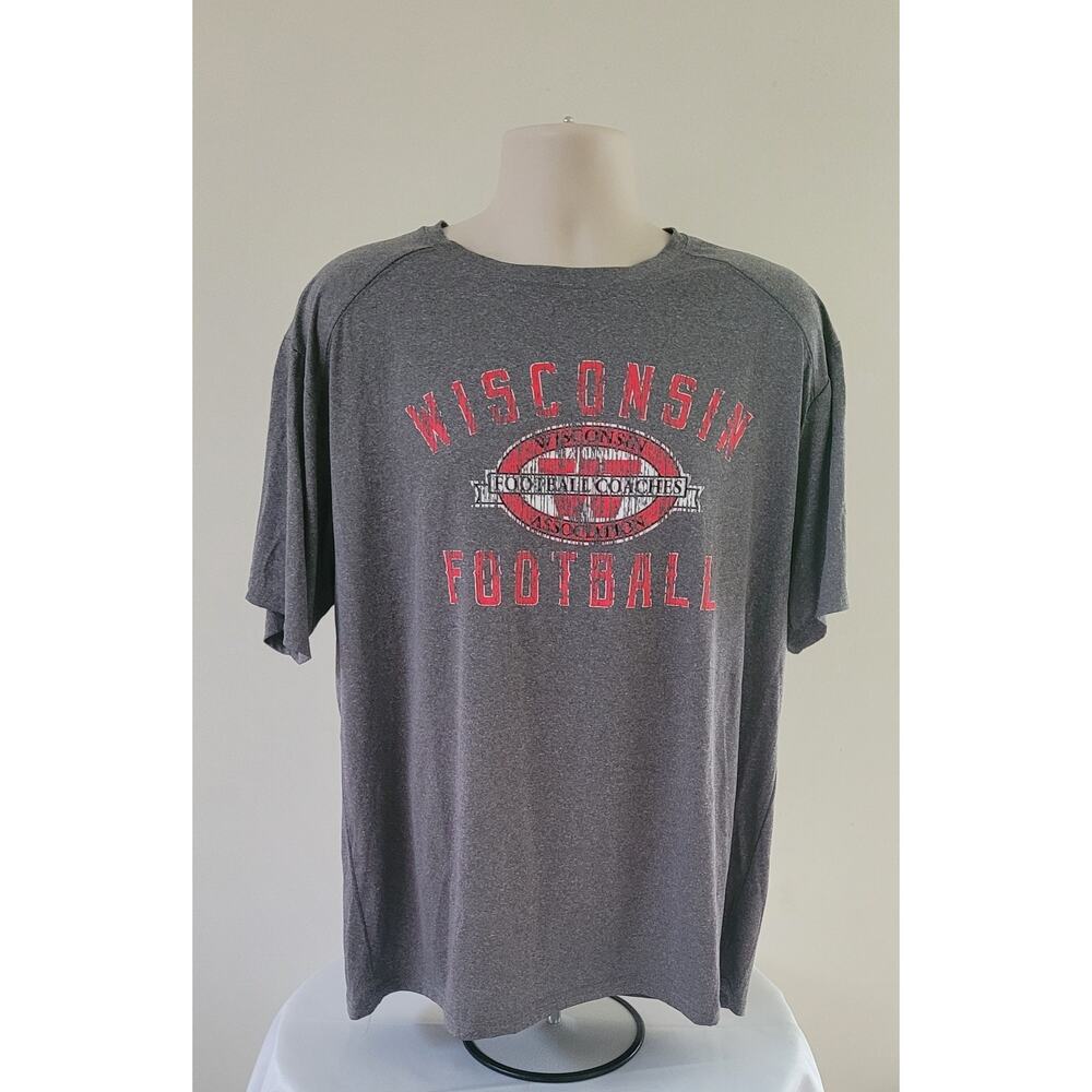 BSN SPORTS Wis Badgers Football/Wis Football Coaches Assoc Performance Tee- Sz L